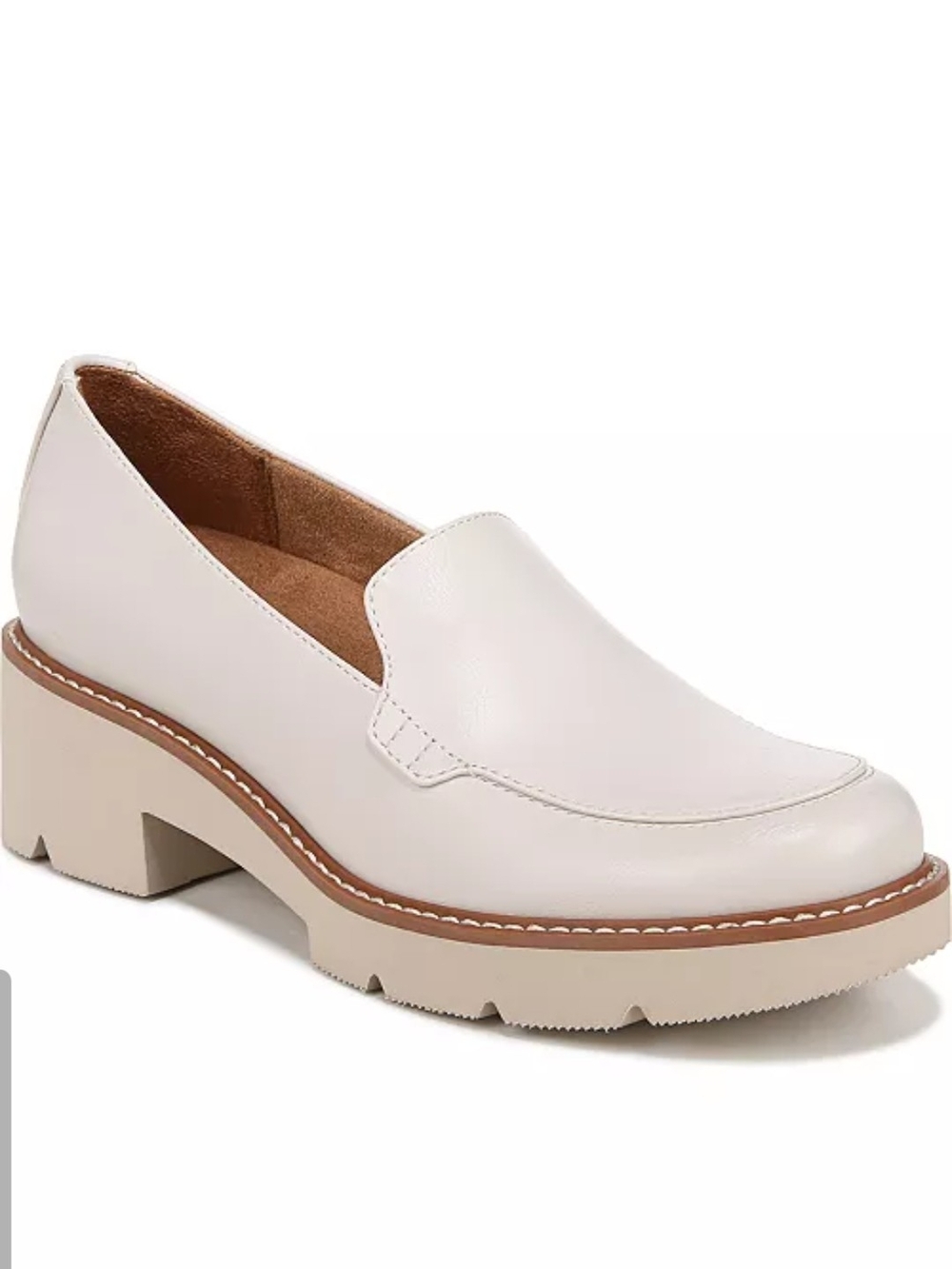 0Naturalizer Cream Cabaret Leather Lug Sole Slip On Woman Size 10